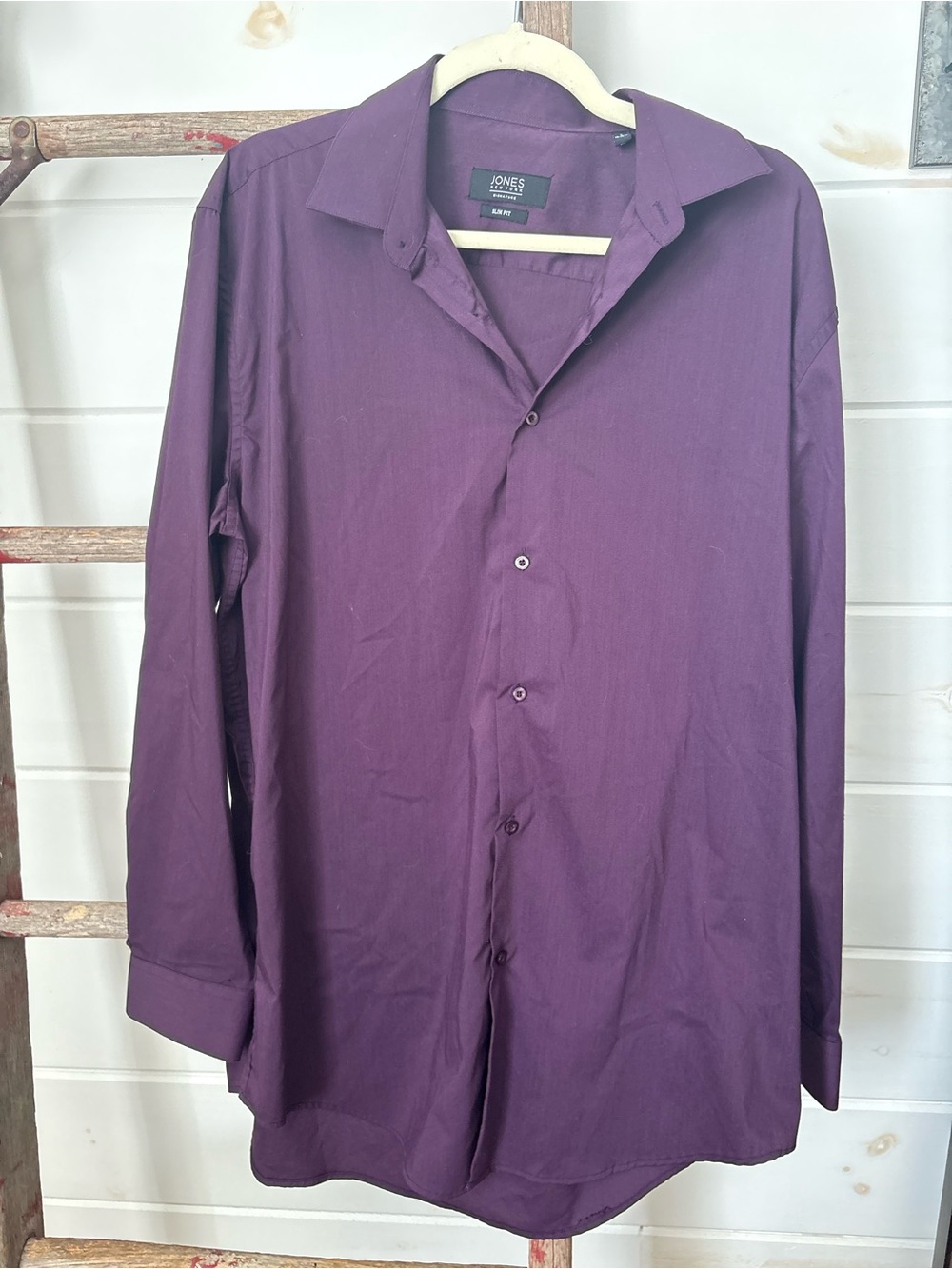 Jones New York Men's Deep Plum Dress Shirt